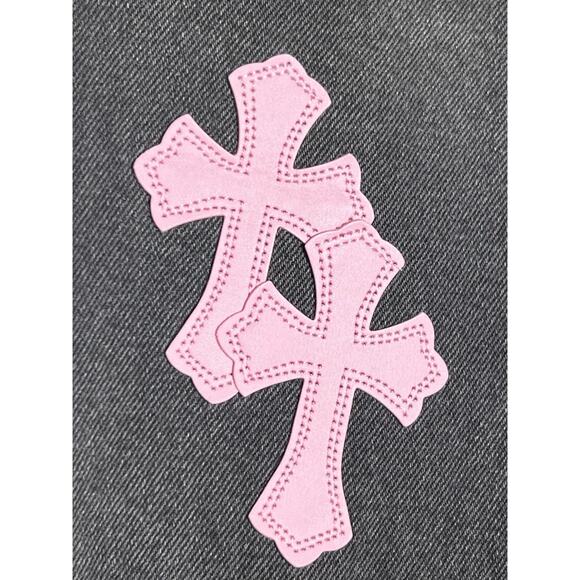 Vintage Levis 550 Black Jeans Pink Cross Patch Denim 30x28 - Picture 14 of 15